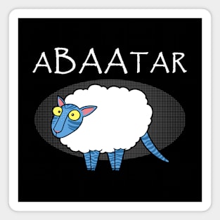 ABAAtar Funny Cute Blue Alien Funny Baa Sheep Cartoon Magnet